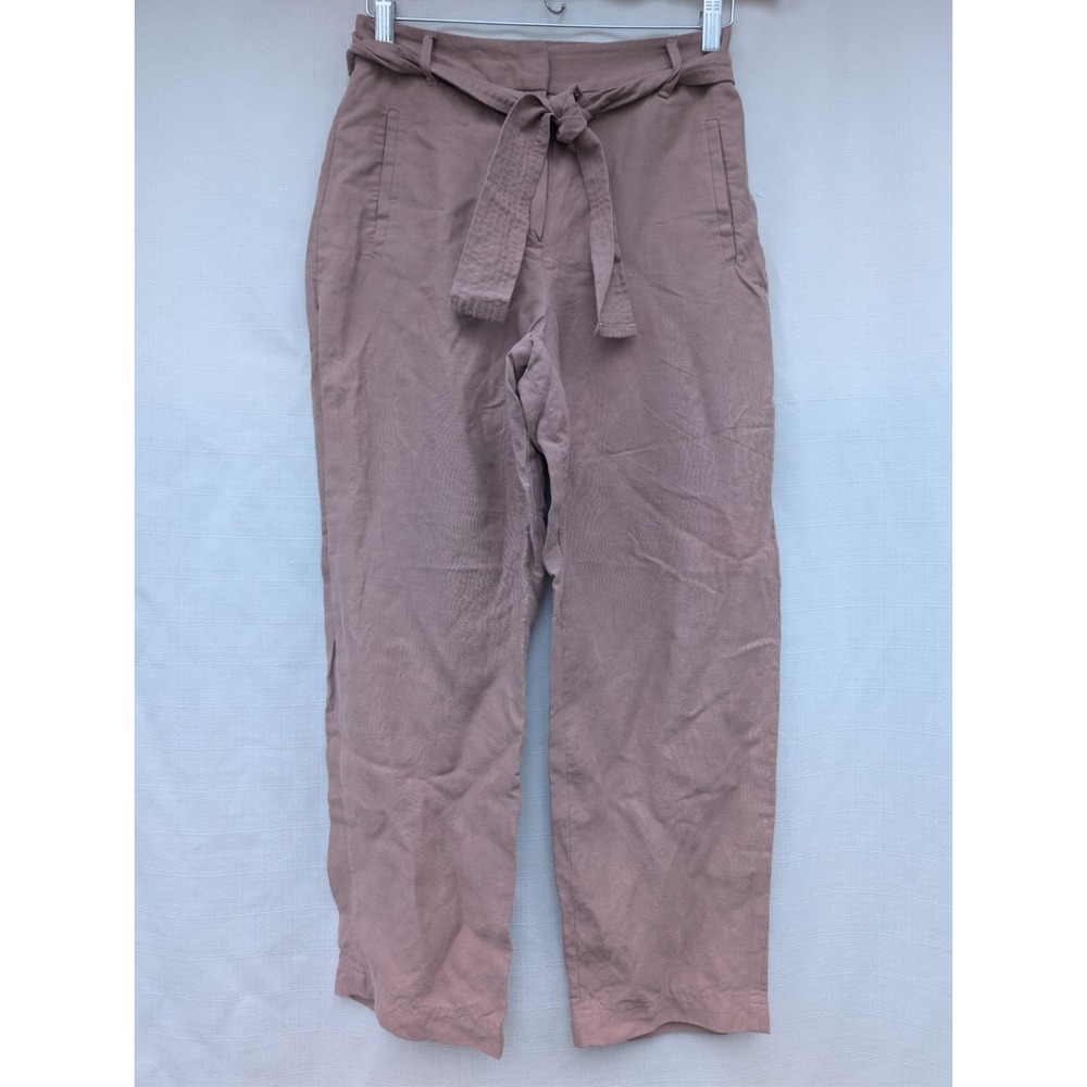 WILFRED Jallade Pants Womens 4 Brown Linen Quiet Luxury Minimalist Officecore